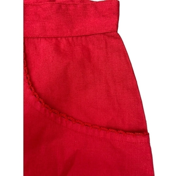 NWT vintage dead stock red 100% cotton high waisted shorts with eyelet details - Picture 7 of 11